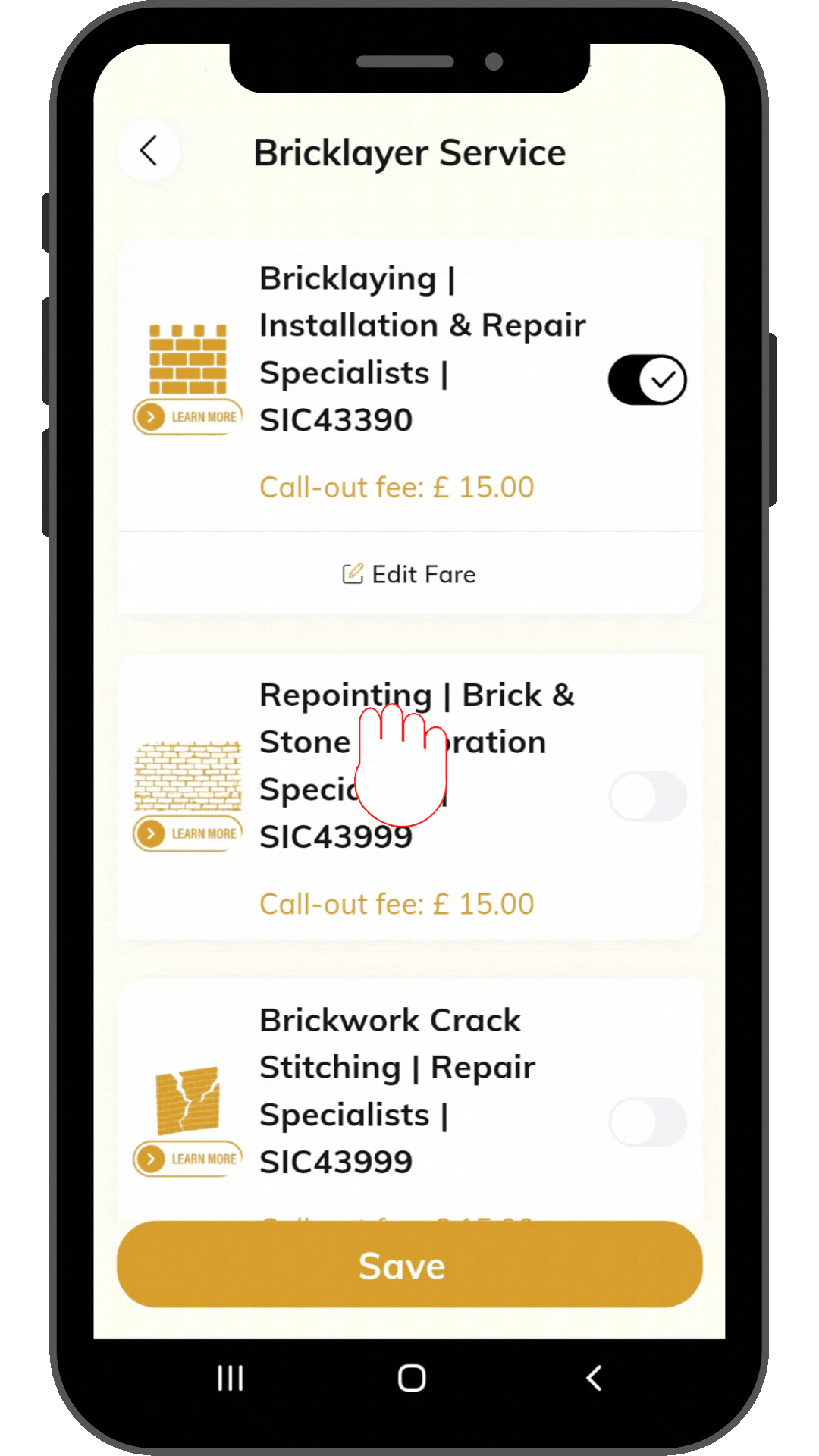 Edit service pricing and configuration